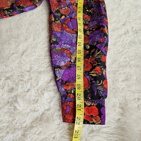 Vintage HER Women's 100% Silk Floral Long Sleeves Button Down Shirt Size L - Picture 5 of 8